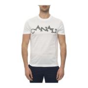 Ronde nek t-shirt met korte mouwen Canali , White , Heren