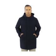 Lange wollen bouclé parka Harris Wharf London , Blue , Heren