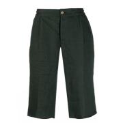 Bosgroene Linnen Bermuda Shorts Kiton , Green , Heren