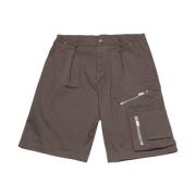 Vrachtbermuda met metalen ritssluiting Les Hommes , Beige , Heren