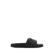 Zwarte lederen slippers Ambush , Black , Heren