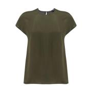 Geplooide Viscose Top Aspesi , Green , Dames