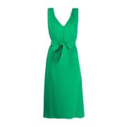 Groene Tie-Front Mouwloze Midi Jurk P.a.r.o.s.h. , Green , Dames