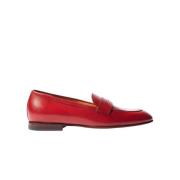 Beige Suède Penny Loafers Scarosso , Red , Dames
