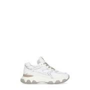 Witte Leren Sneakers met Metalen Inzetstukken Hogan , White , Dames