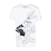 Bugs Bunny Cartoon Print T-Shirt Iceberg , White , Heren