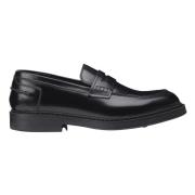 Zwarte Leren Loafers met Iconisch Ontwerp Doucal's , Black , Heren