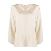 Elegante Vanille Room Blouse By Herenne Birger , Beige , Dames