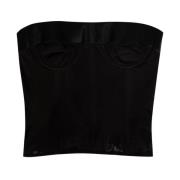Zwart katoenen mesh onderborst corset Maison Margiela , Black , Dames