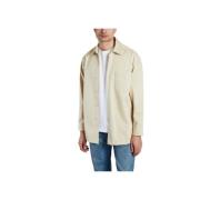 Vanilla Gabardine Overshirt Ami Paris , Beige , Heren