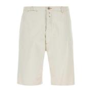 Moderne Krijt Denim Bermuda Shorts Maison Margiela , White , Heren