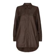 Oversized shirt 11149 Notyz , Brown , Dames