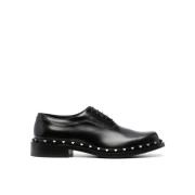 Zwarte Rockstud Leren Derby Schoenen Valentino Garavani , Black , Here...