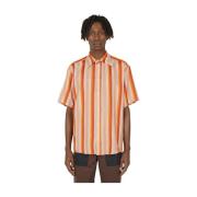 Striped shirt met korte mouwen (Di)vision , Brown , Unisex