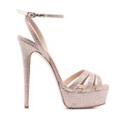 Kristalversierde hoge hak sandalen Le Silla , Pink , Dames