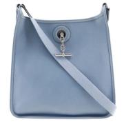Pre-owned Leather shoulder-bags Hermès Vintage , Blue , Dames
