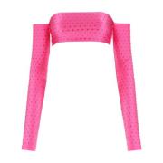 Verfraaide stretch nylon top Andamane , Pink , Dames