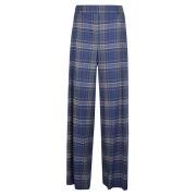 Wijde geruite broek NIU , Blue , Dames