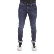 Slim-Fit Jeans met knoopsluiting Dondup , Blue , Heren