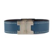 Pre-owned Leather bracelets Hermès Vintage , Blue , Dames