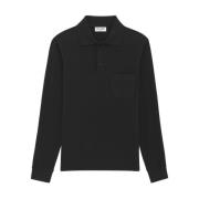 Zwarte T-shirts en Polos met Zakje Saint Laurent , Black , Heren