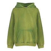 Groene Katoenen Hoodie voor Dames Dondup , Green , Dames