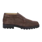 Donkerbruine Slip-On Enkellaarzen Santoni , Brown , Heren