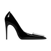 Avenue 110mm Leren Pumps Saint Laurent , Black , Dames