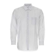 Stijlvolle Geborduurde Cupro Shirt Comme des Garçons , White , Heren
