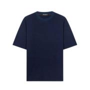 Luxe Cashmere Zijden T-shirt Loro Piana , Blue , Heren