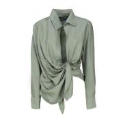 Luxe Viscose Blend Twill Blouse Jacquemus , Green , Dames
