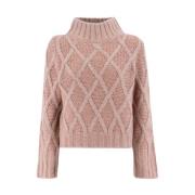 Cashmere Coltrui Coltrui met Zijstrik Fabiana Filippi , Pink , Dames