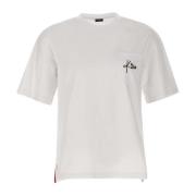 Heren Wit Katoenen T-shirt met Logo Kiton , White , Heren
