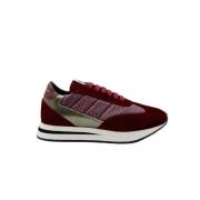 Suède en Gelamineerde Sneakers Borbonese , Red , Dames