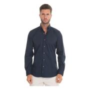 Slim Fit Button-Down Casual Overhemd Fay , Blue , Heren