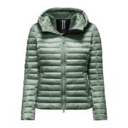 Gewatteerde jas met capuchon in helder nylon BomBoogie , Green , Dames