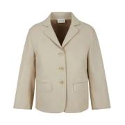 Stucco Blazer Leren Jas Vrouwen P.a.r.o.s.h. , Beige , Dames