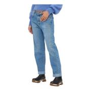 Hoge Taille Straight Jeans Blauw Federica Tosi , Blue , Dames