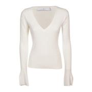 Gebreide kleding met V-hals IRO , Beige , Dames