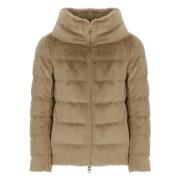 Beige Ecofur Donsjas voor Dames Herno , Beige , Dames