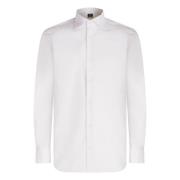Wit Slim Fit Katoenen Pin Point Overhemd Boggi Milano , White , Heren
