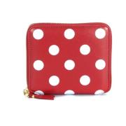 Rode Leren Portemonnee met Witte Polka Dots Comme des Garçons , Red , ...