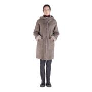 Superlicht Suede Shearling Parka Gimo's , Green , Dames