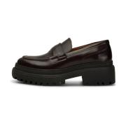 Chunky Loafer - Bordeaux High Shine Shoe the Bear , Red , Dames