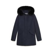 Winterjas, Luxe Arctic Fox Capuchon Woolrich , Blue , Dames