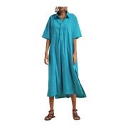 Maxi Polo Jurk met Zijgleuven Liviana Conti , Blue , Dames