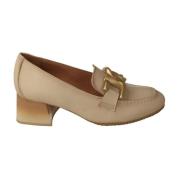 Cr?mekleurige Leren Mocassin Pumps Hispanitas , Beige , Dames