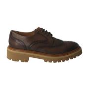 Bruine Leren Veterschoen voor Dames Calce , Brown , Dames