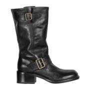 Luxe Leren Hoge Laarzen met Ronde Neus en Zijrits Fiorentini+Baker , B...