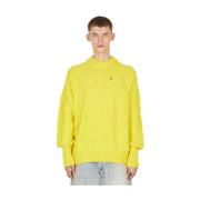 Gebreide kleding 032c , Yellow , Heren